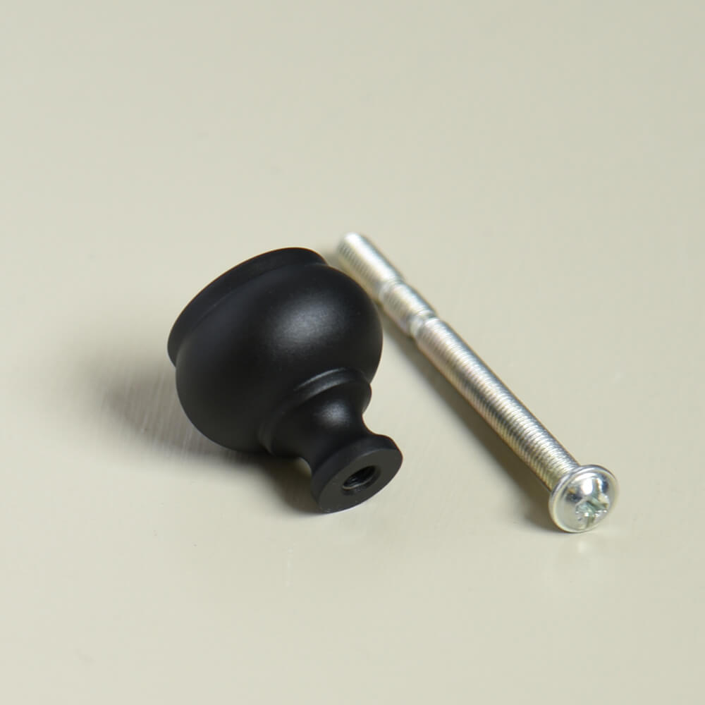 Premium Matte Black Cabinet Knobs - Zero Black Ovolo Style Pulls for Kitchen & Bathroom - Durable Hardware for Drawers, Cabinets & Furniture (Set of 10) - Perfect for Modern Home Renovation & DIY Projects