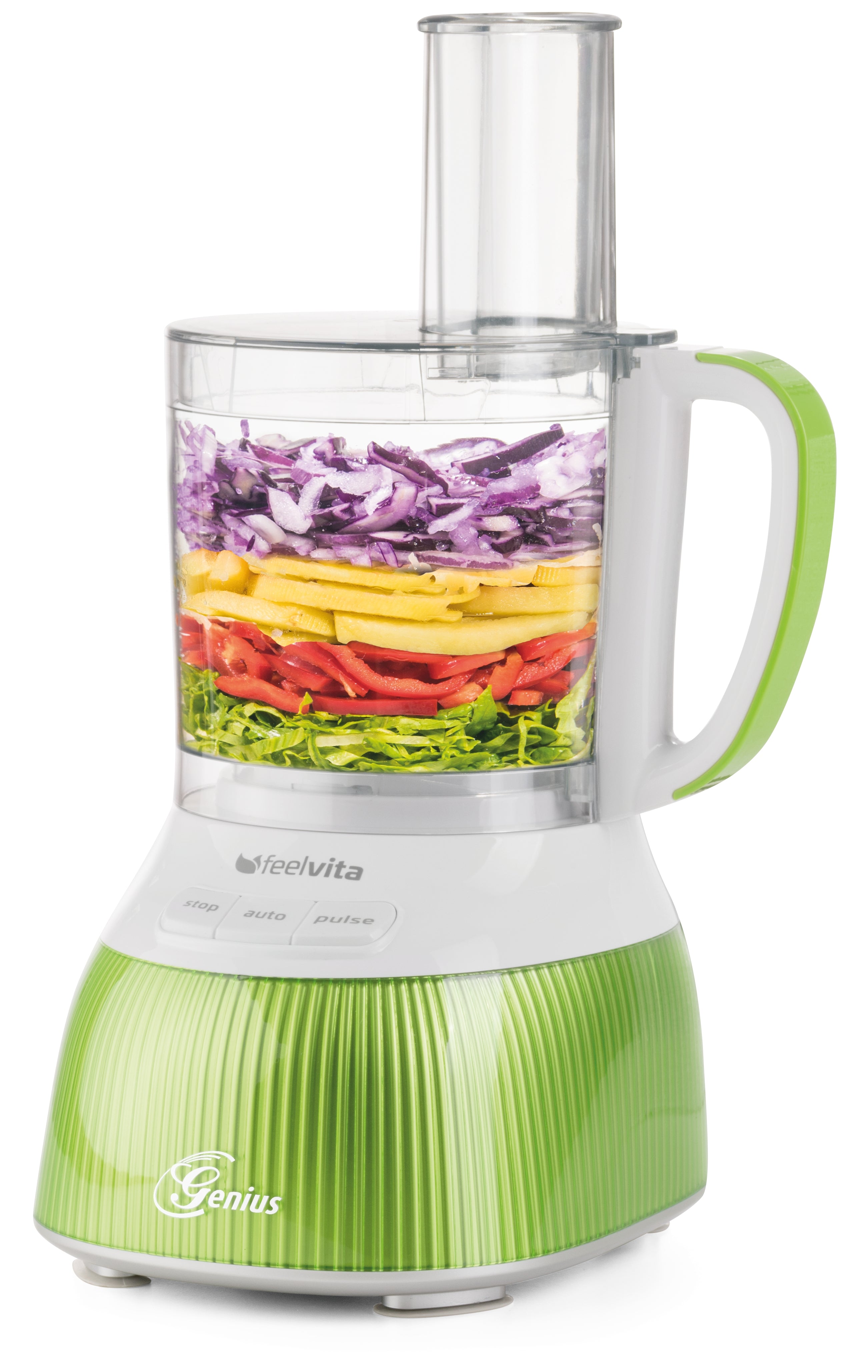 Feelvita 8-Cup Food Processor - Powerful 800W Electric Blender for Chopping, Slicing, Grinding - Perfect for Smoothies, Dips, Baby Food & Meal Prep - BPA-Free Kitchen Appliance