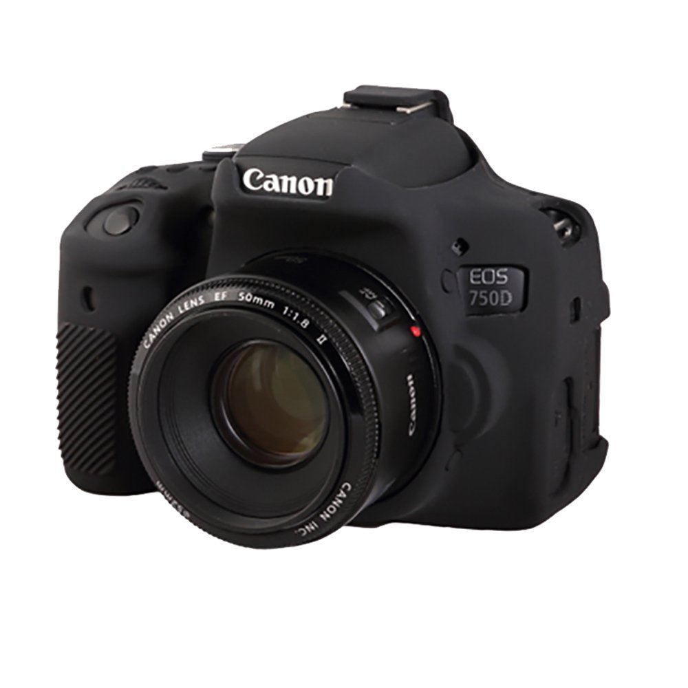 EasyCover EA-ECC750DB Protective Case for Canon EOS 750D / Rebel T6i DSLR Camera (Black) - Durable Shell with Precise Cutouts for Travel & Outdoor Photography