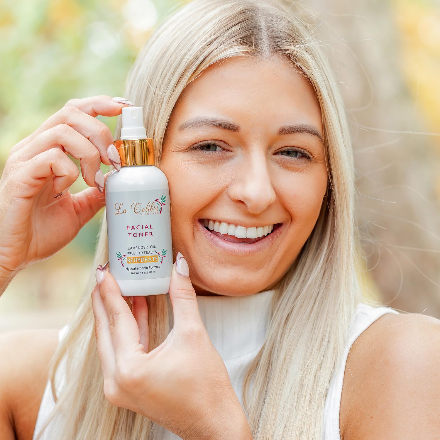 Rehydrating Facial Toner for Women - Hypoallergenic Vegan Pore Minimizer with Witch Hazel & Hyaluronic Acid - Acne-Prone Skin Care, Lavender Hydration - 4 Oz | Daily Skincare Routine for Glowing Complexion