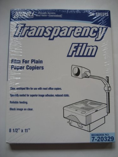 Quill Transparency Film for Plain Paper Copiers - High-Quality Overhead Projector Sheets for Presentations, School Projects & Office Use