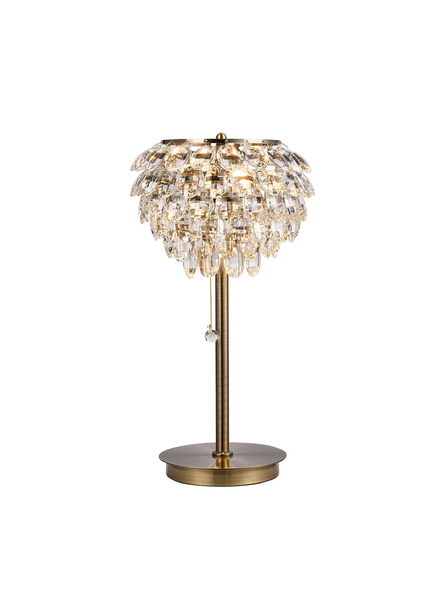 Elegant Consten Crystal Table Lamp with 2 E14 Bulbs - Perfect for Bedroom Nightstand, Living Room Decor, and Office Lighting