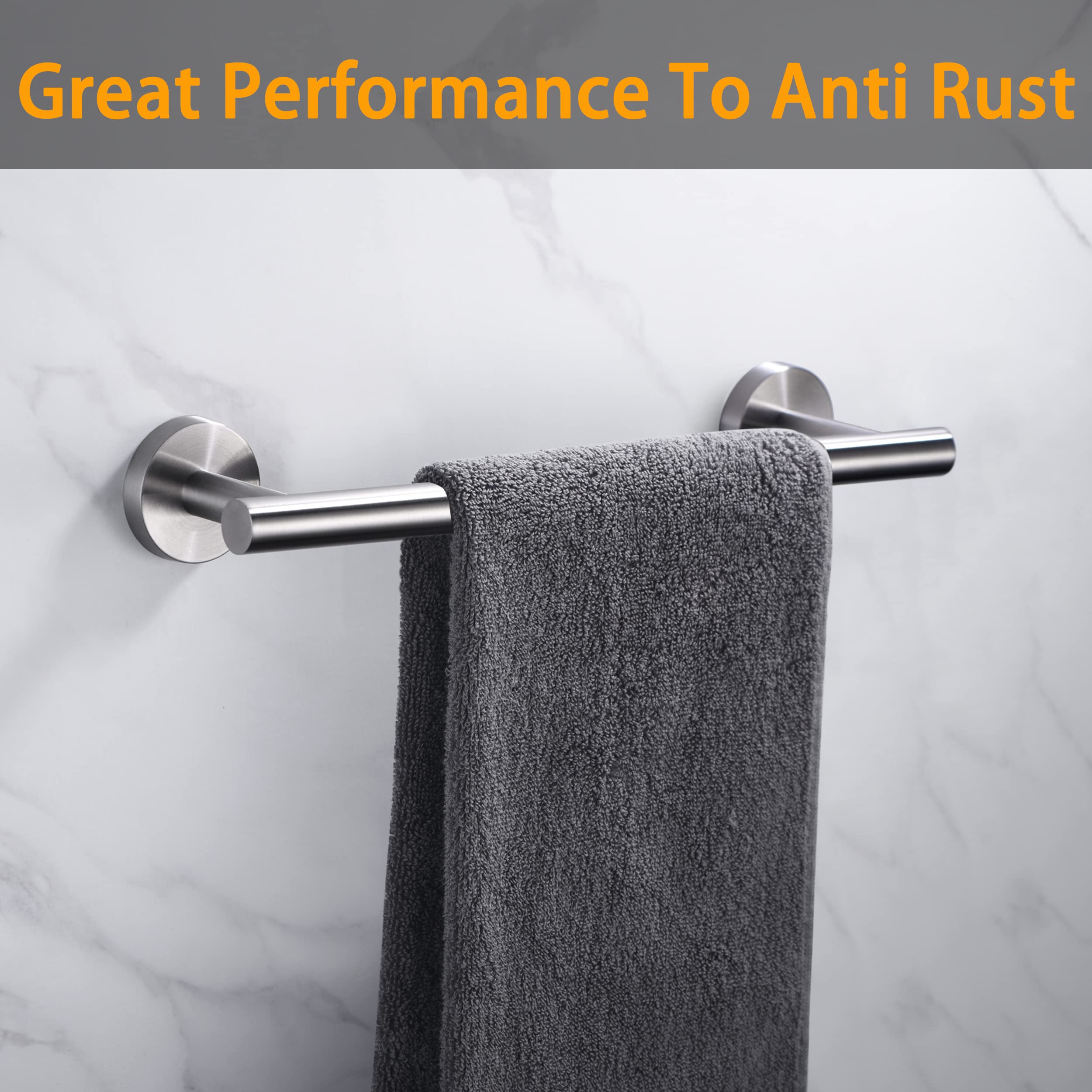 Nolimas 12 Inch Stainless Steel Towel Bar - Brushed Nickel Wall Mounted Towel Rack Holder for Bathroom, Kitchen & Living Room - Rustproof & Durable - Perfect for Hand Towels, Washcloths & Bath Accessories