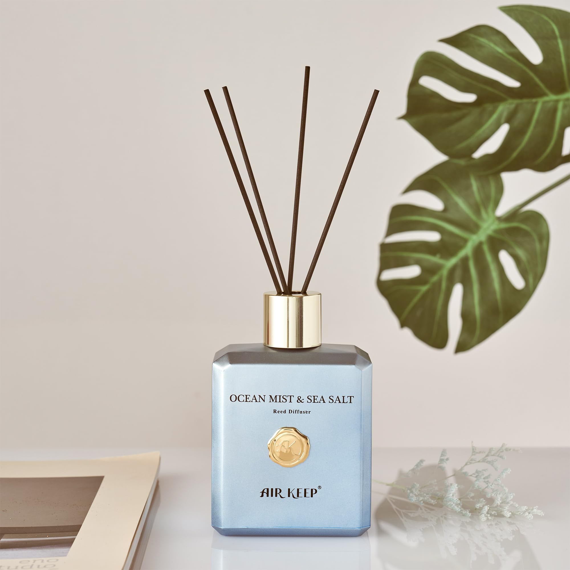Airkeep 300ml Ocean Mist & Sea Salt Air Freshener Diffuser | Long-Lasting Room Fragrance for Bathroom, Bedroom & Living Space | Home Decor & Aromatherapy Solution for Apartments, Offices & Hotels