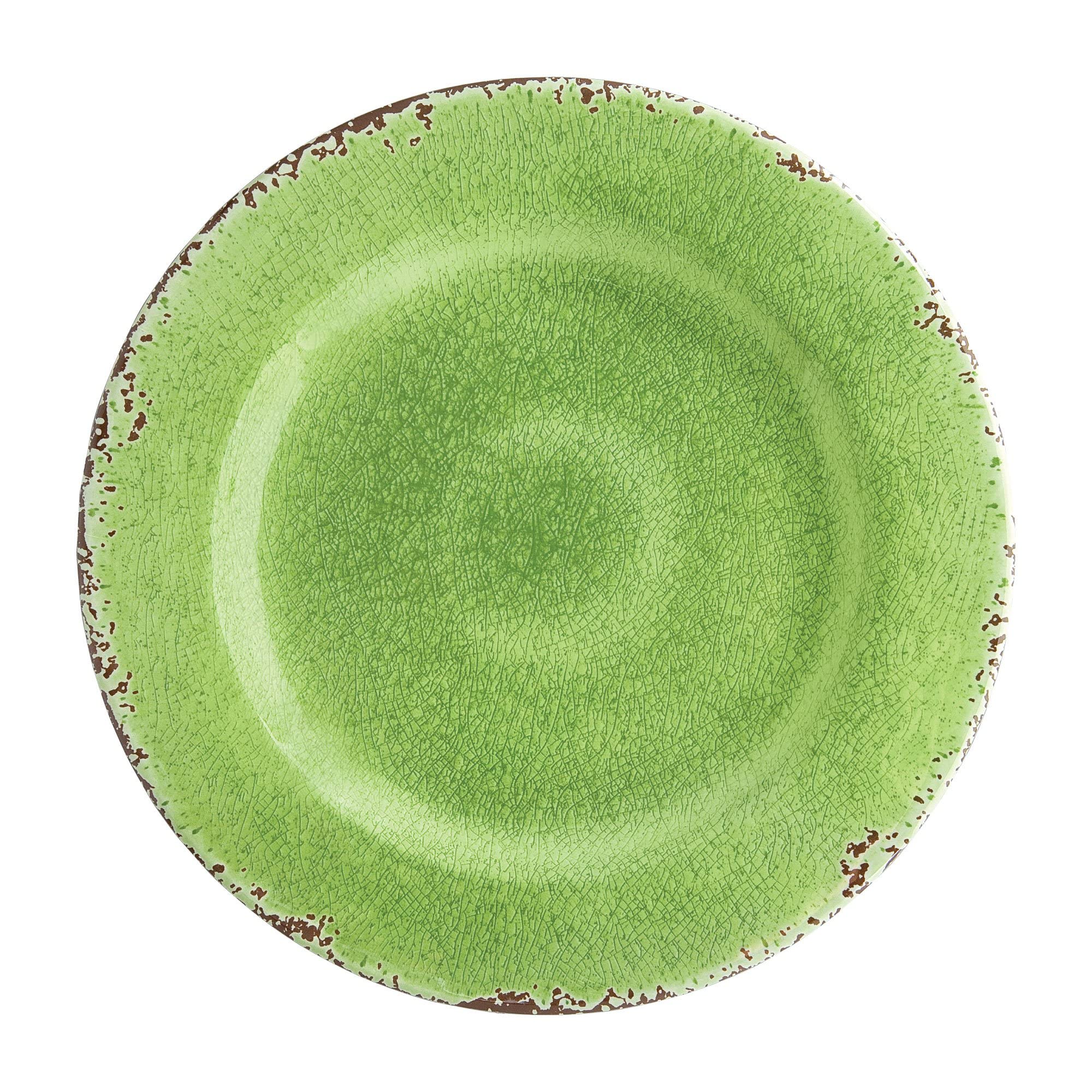 UPware 16-Piece Crackle Melamine Dinnerware Set - Durable Outdoor Dishes for Picnics, Camping & Patio Dining - Includes Plates & Bowls for 4 People - Stylish Green Crackle Design - Shatterproof & Lightweight for Easy Outdoor Use