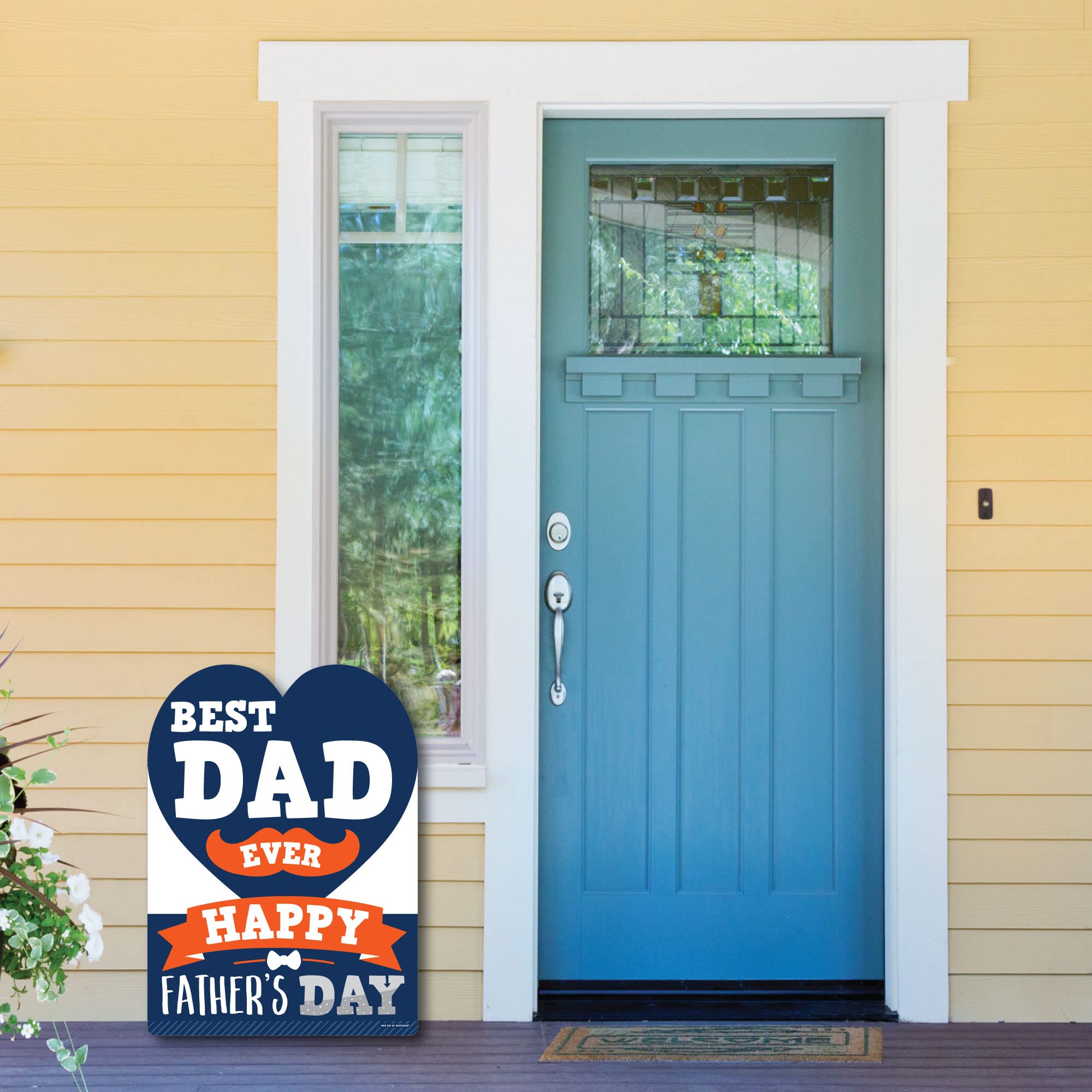 Happy Father's Day Party Decorations - 'We Love Dad' Welcome Yard Sign - Outdoor & Indoor Celebration Decor for Dad's Day, Backyard BBQ, Family Gatherings