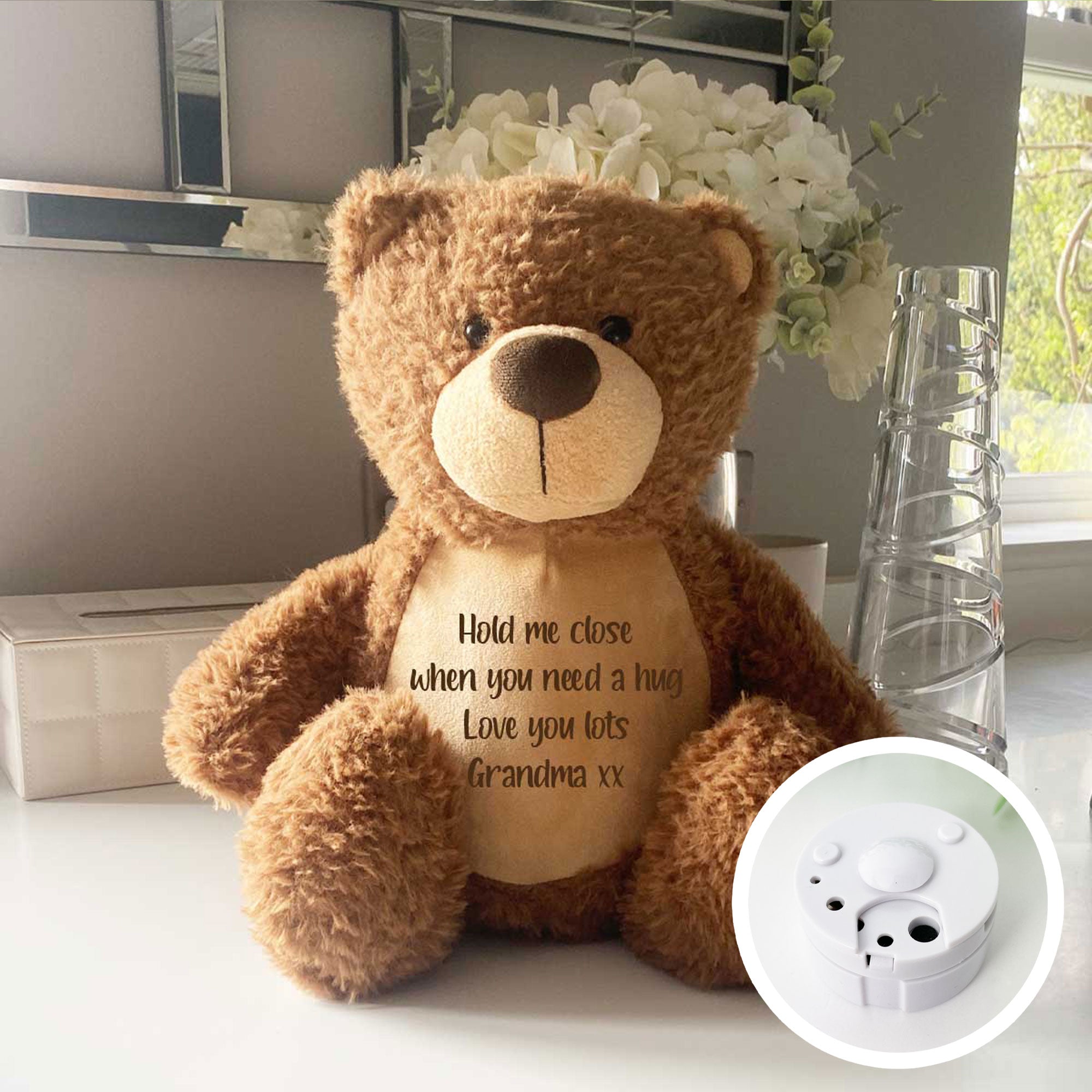 Custom Voice Recording Teddy Bear - Personalized Brown Plush Toy for Birthdays, Valentine's Day & Gifts