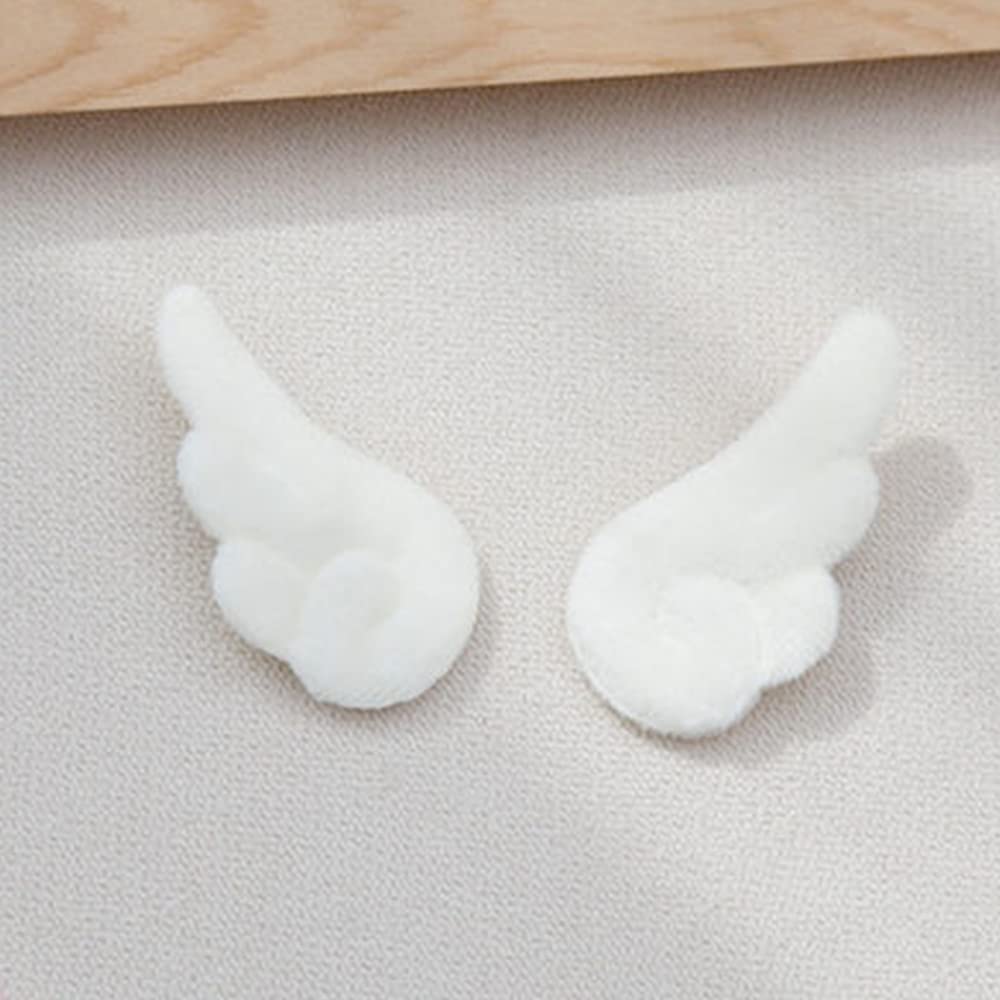 2 Pairs Angel Wings Hair Clips - Cute Non-Slip Plush Barrettes for Women & Girls (White & Pink) | Perfect for Halloween, Christmas & Kawaii Fashion Accessories