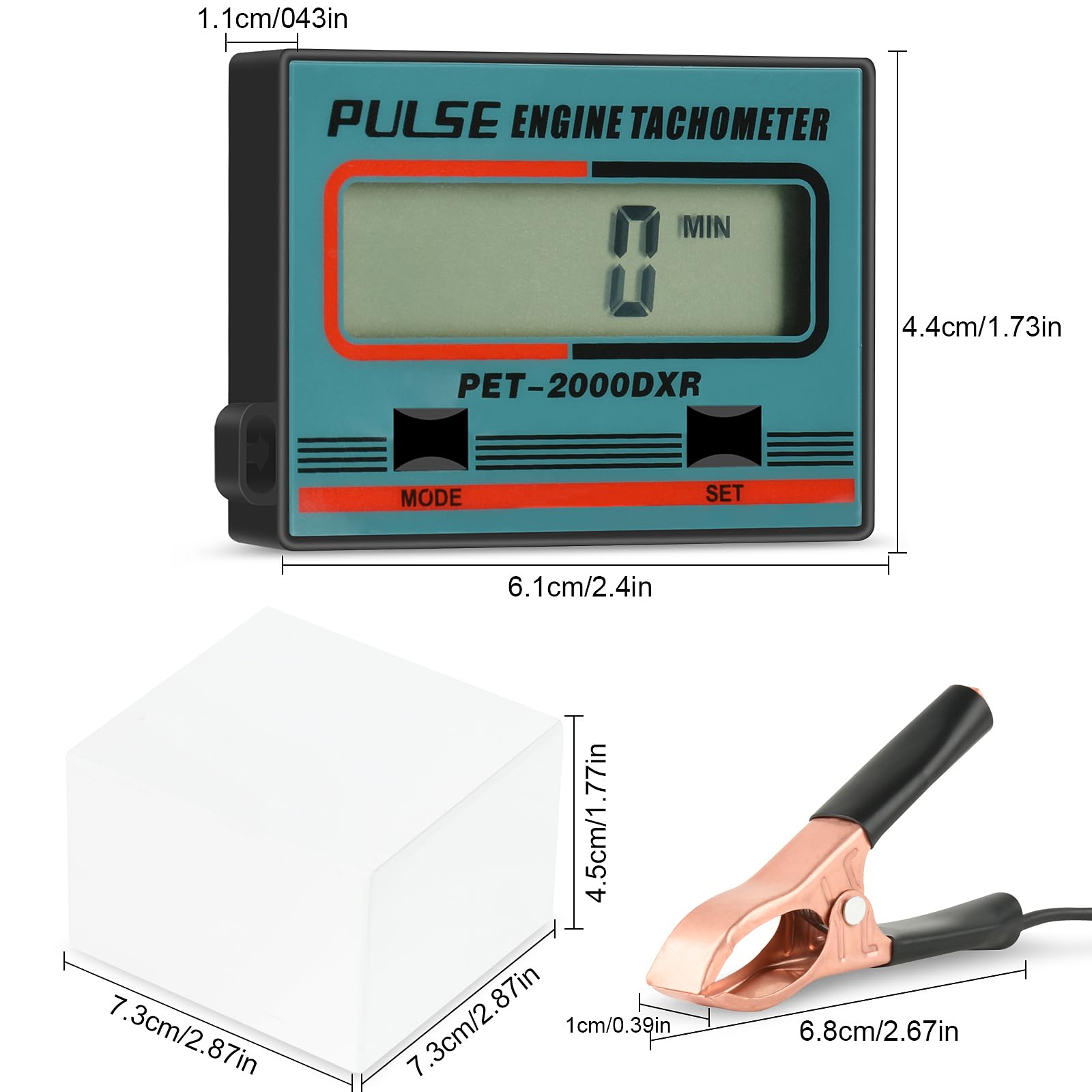 Digital Tachometer with LCD Display - Accurate RPM Meter for Chainsaw, Generator, Lawn Mower, ATV, Dirt Bike & Boat Engines | Perfect for Mechanics, DIY Enthusiasts & Outdoor Power Equipment Maintenance