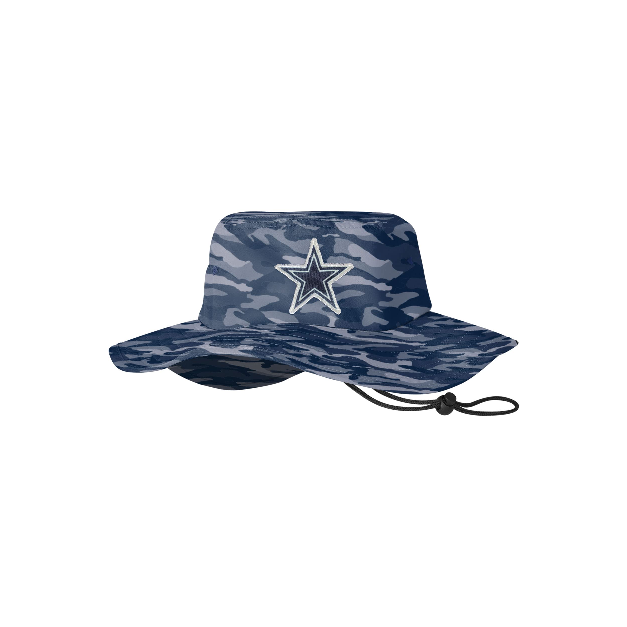 FOCO Men's NFL Team Logo Sport Outdoor Sun Bucket Boonie Hat - Lightweight Breathable Adjustable for Fishing, Hiking, Camping & Beach Activities
