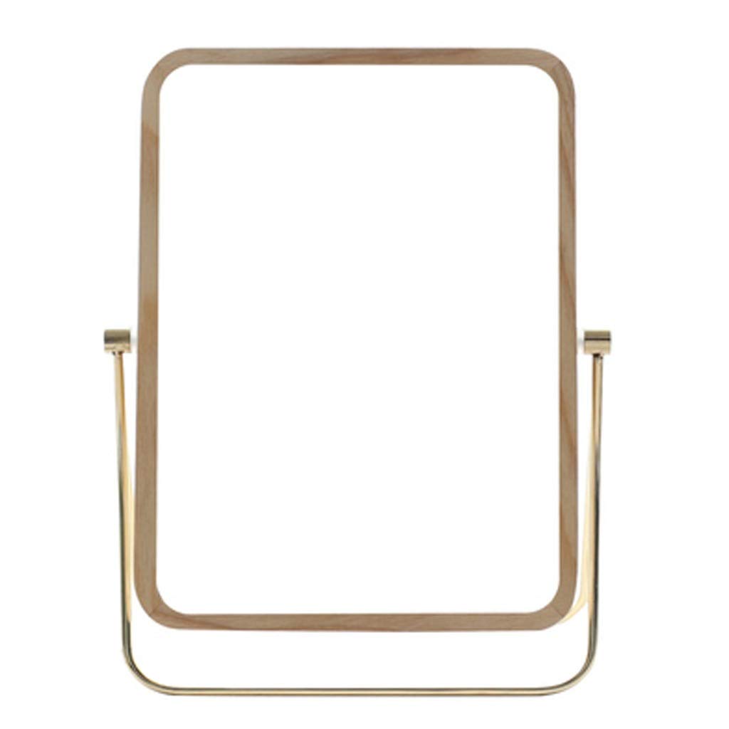 360° Rotating Wooden Vanity Mirror - Folding Portable Makeup Mirror for Dorm & Travel | Desktop Beauty Mirror with Adjustable Angle for Home & Professional Use