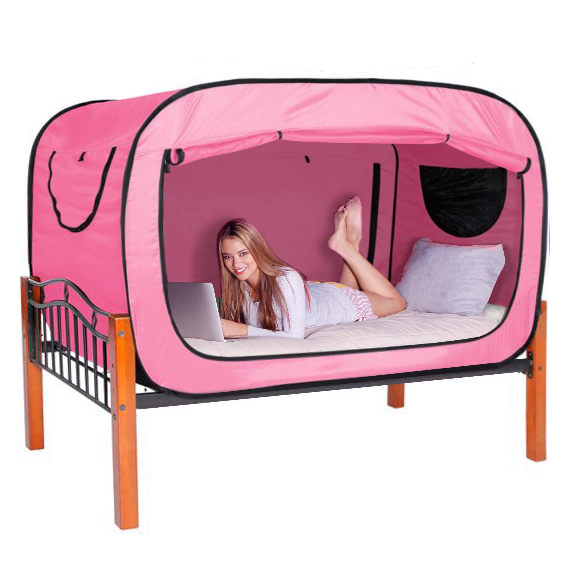 Portable Bed Canopy Tent for Kids & Adults - Breathable Indoor Sleeping Tent with 2 Doors, Privacy Space for Bedroom, Camping & Relaxation - Perfect for Sleepovers, Reading Nook & Personal Retreat