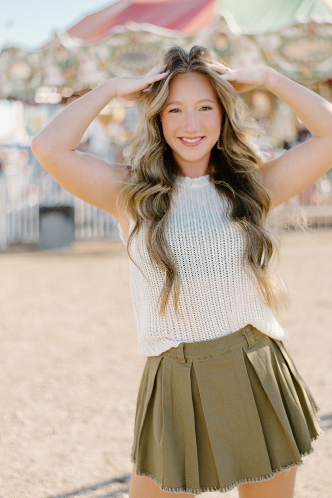 Olive Green Pleated Mini Skort for Women - Stylish Athletic Tennis Skirt with Built-in Shorts | Perfect for Running, Yoga, Gym & Casual Wear