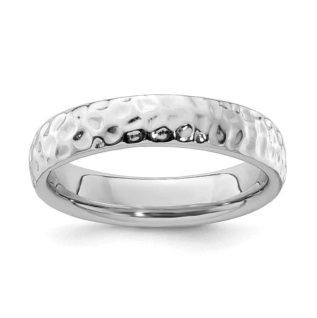 925 Sterling Silver Stackable Band Ring for Women - Textured & Fancy Fine Jewelry, Perfect Gift for Her - Ideal for Everyday Wear, Layering & Special Occasions