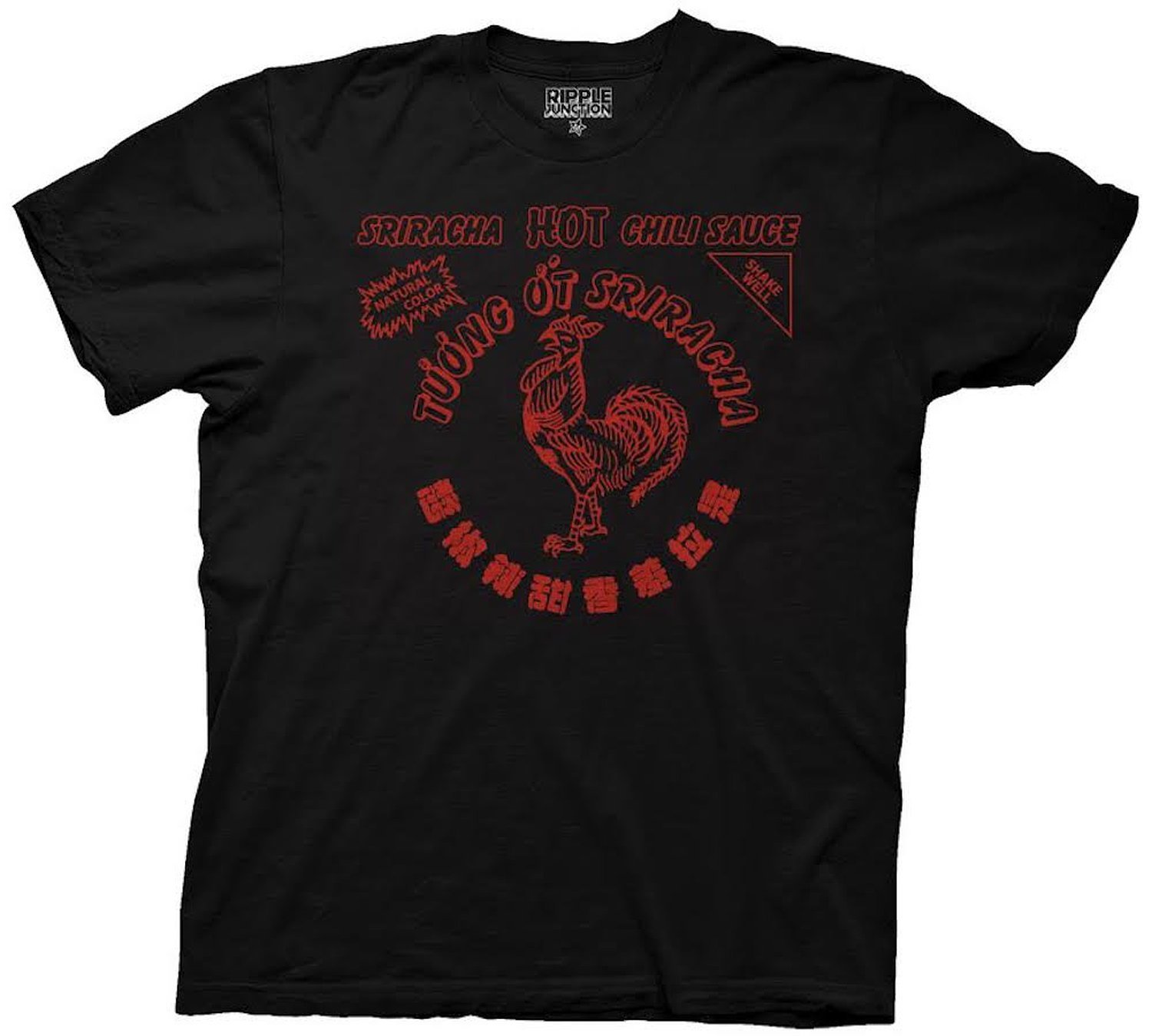 Sriracha Hot Chili Sauce Men's Graphic T-Shirt - Black Cotton Tee with Spicy Food Lover Design - Perfect for Casual Wear, Street Style & Hot Sauce Enthusiasts