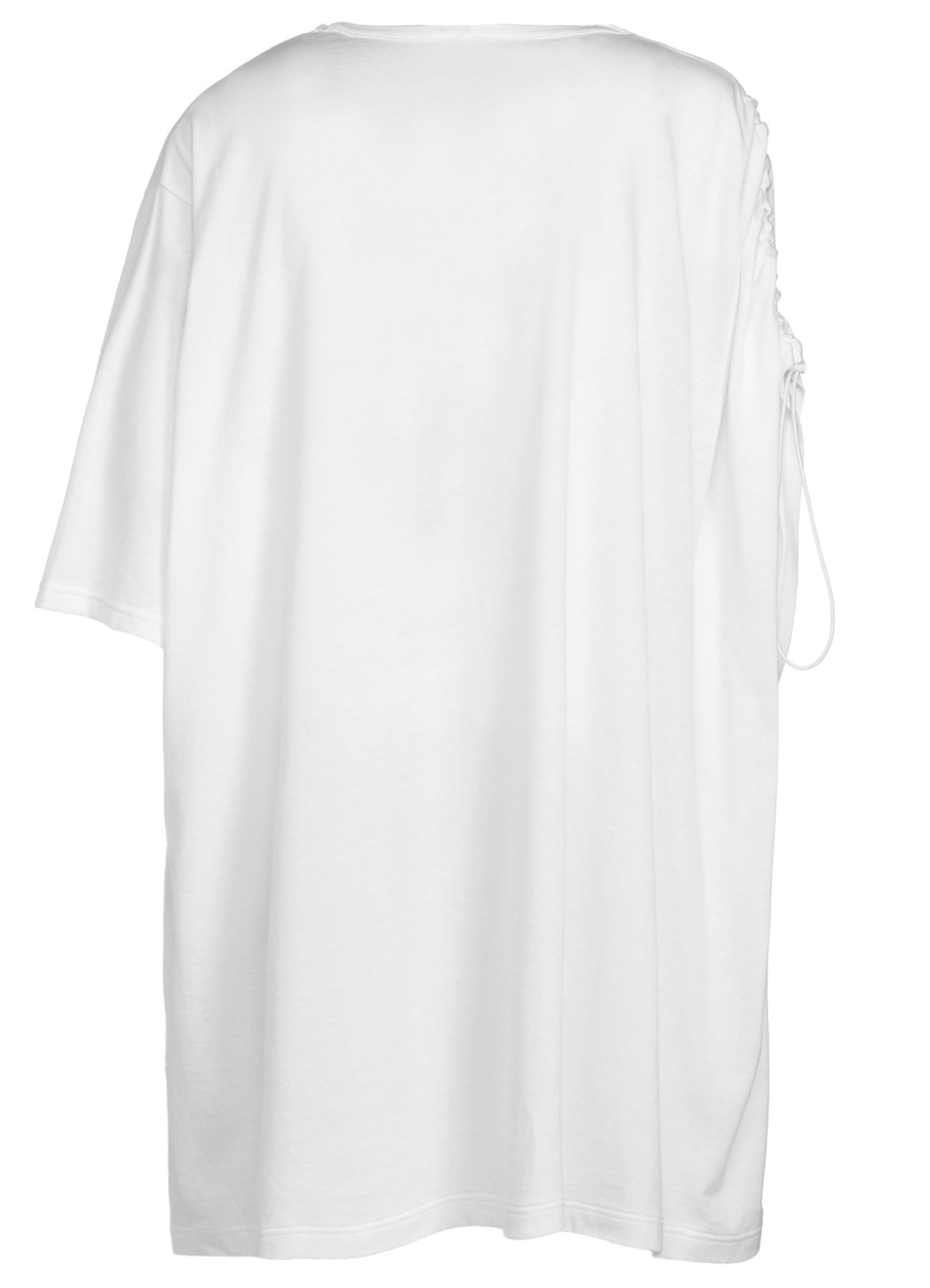 Soft Cotton Modal Jersey Shoulder Shirring Short Sleeve Oversized T-Shirt for Women - Comfortable Casual Wear for Everyday, Lounge & Street Style