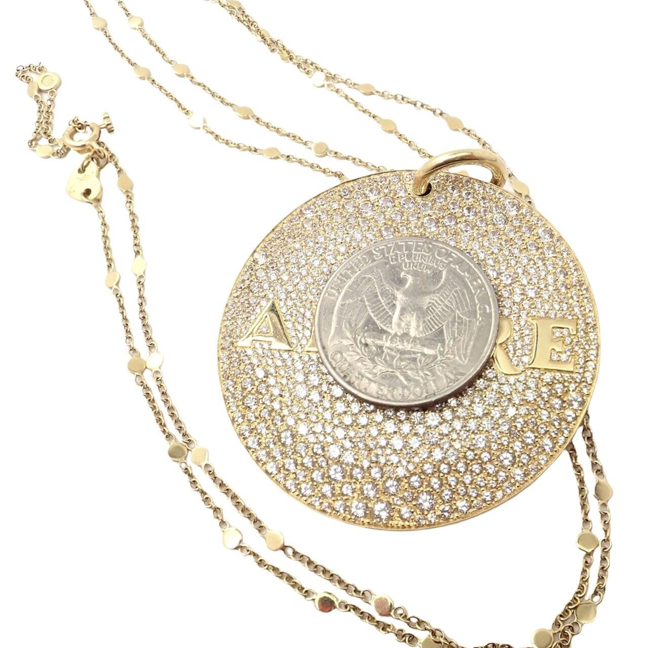 Pasquale Bruni 18k Yellow Gold Extra Large Diamond & Sapphire Amore Pendant Necklace for Women - Elegant Jewelry Gift for Anniversary, Valentine's Day & Special Occasions