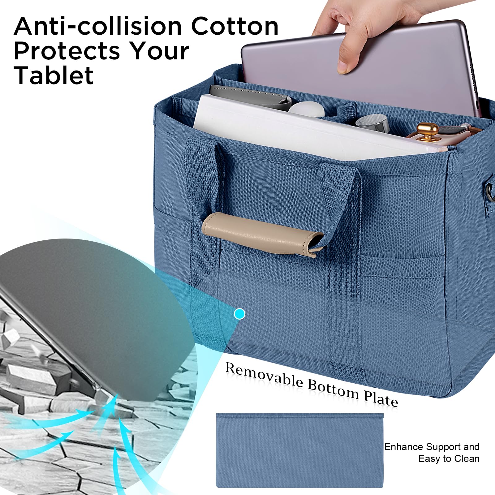 Stylish Canvas Tote Bag for Women with Multiple Pockets & Compartments - Crossbody Shoulder Handbag for Work, Travel & Shopping | Durable Everyday Carry All Organizer Bag