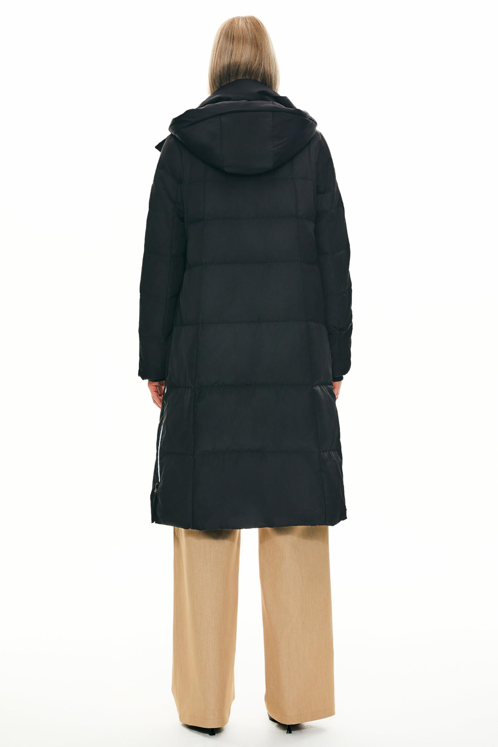 Orolay Women's Thickened Long Down Jacket - Winter Warm Hooded Puffer Coat with Side Zipper for Outdoor Activities, Skiing & Cold Weather Protection