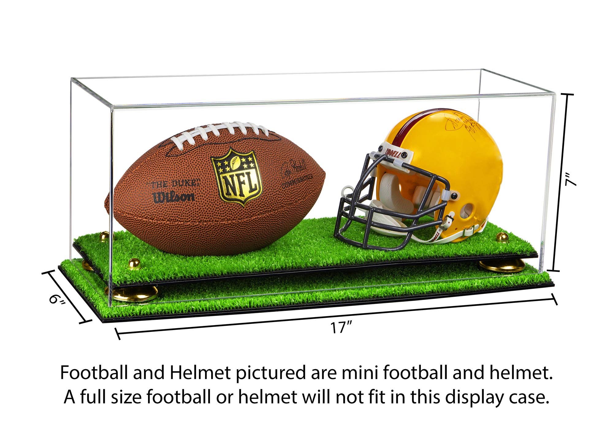Acrylic Double Mini Football Helmet Display Case - Miniature Collectible Sports Memorabilia for NFL Fans (A019) | Perfect for Home Office Decor, Man Cave, and Sports Gift Ideas
