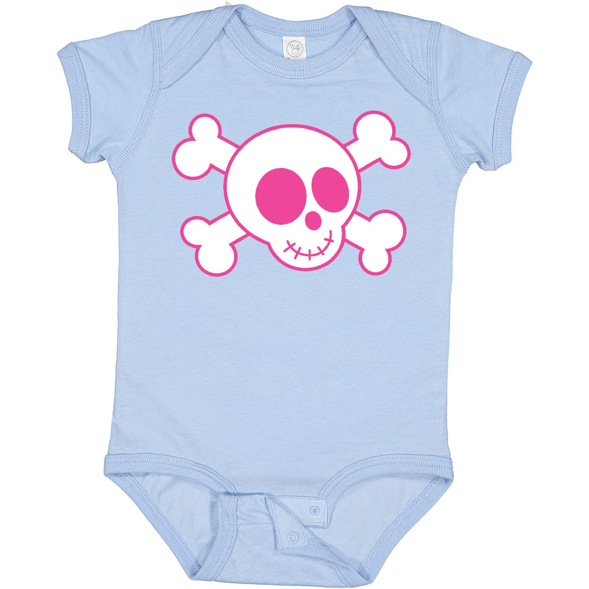 Inktastic Pink Skull Baby Bodysuit - Cute Skull Print Onesie for Infants & Toddlers | Soft Cotton Unisex Romper for Boys & Girls | Perfect for Halloween, Birthday Parties & Casual Outfits