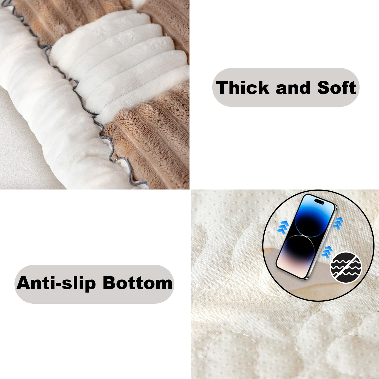 Washable Dog Couch Cover - Anti-Slip Pet Sofa Protector for Home Decor (Dark Brown)