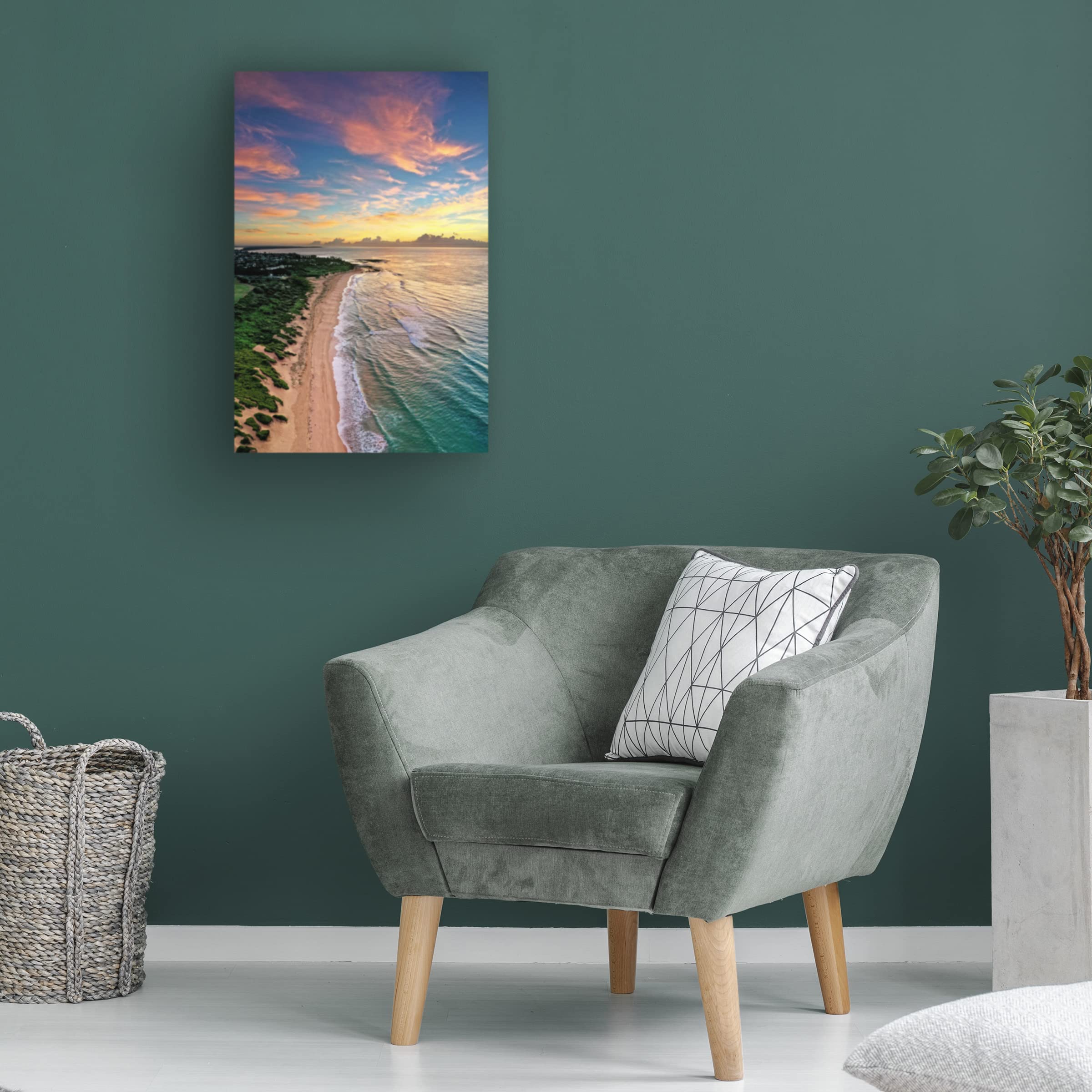 Trademark Fine Art 'Shelly Beach Sunrise' Canvas Wall Art Print by Beata Czyzowska Young - Coastal Sunrise Painting for Living Room, Bedroom & Office Decor