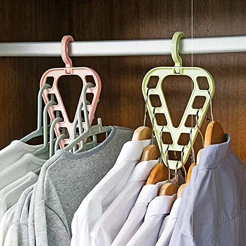 TOMYEUS Space Saving Magic Clothes Hanger - Multi-Function Coat Hanger, Scarf Organizer & Drying Rack for Closet - Light Green | Perfect for Small Spaces, Laundry Rooms & Travel Storage