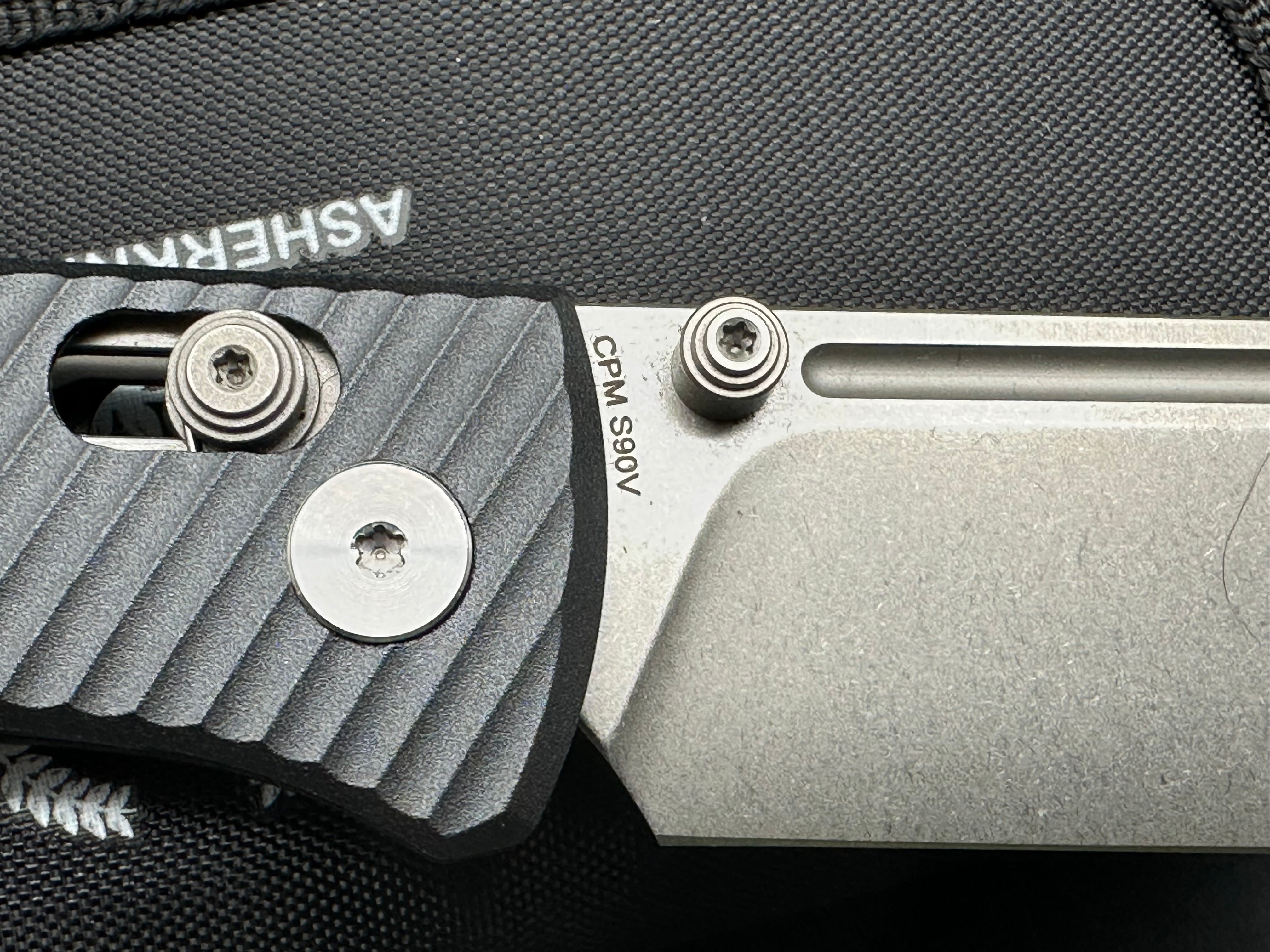 Asher Nomad 3.2 Folding Knife - CPM S90V Stonewash Blade, Blue/Black Aluminum Handle - EDC Pocket Knife for Camping, Hiking & Outdoor Adventures