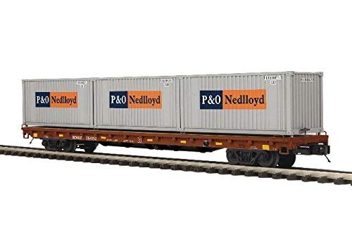 MTH Trains - Mike's Train House BNSF 60' Flat Car with 20' Containers | Model Train Accessory for Railroad Enthusiasts | Perfect for HO Scale Layouts & Train Displays