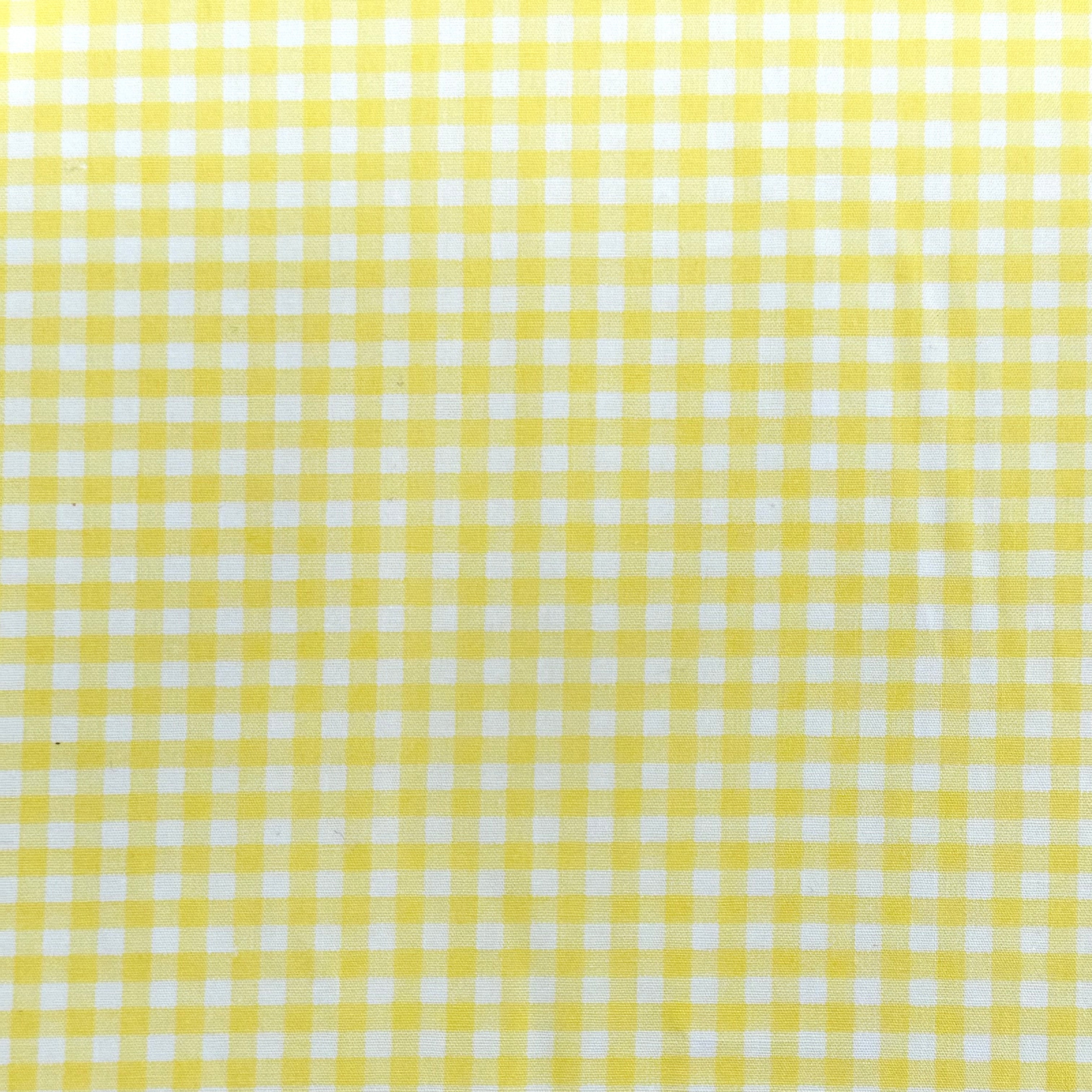 Yellow Gingham Fabric - Soft and Durable Checkered Cotton Material for DIY Crafts, Home Decor, and Fashion Sewing Projects