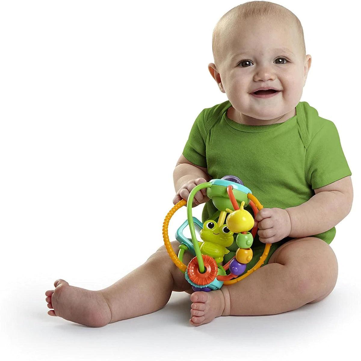 Bright Starts Clack & Slide Activity Ball - Interactive Baby Toy with Lights & Sounds for Sensory Play, Motor Skills Development - Perfect for Tummy Time, Playtime & Learning Fun