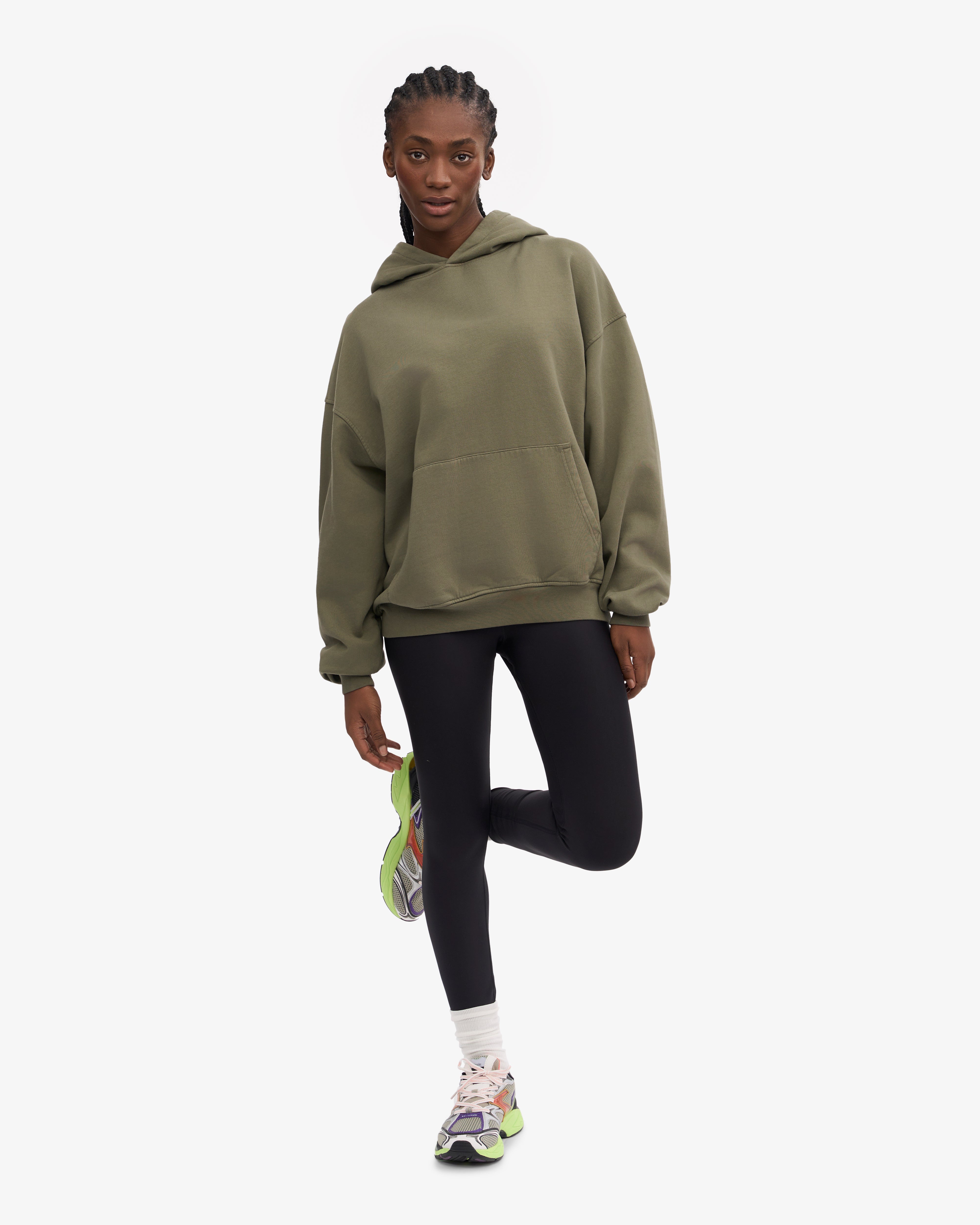 Organic Oversized Hoodie for Women - Soft & Cozy Pullover Sweatshirt - Dusty Olive Green - Perfect for Casual Wear, Lounge & Outdoor Activities
