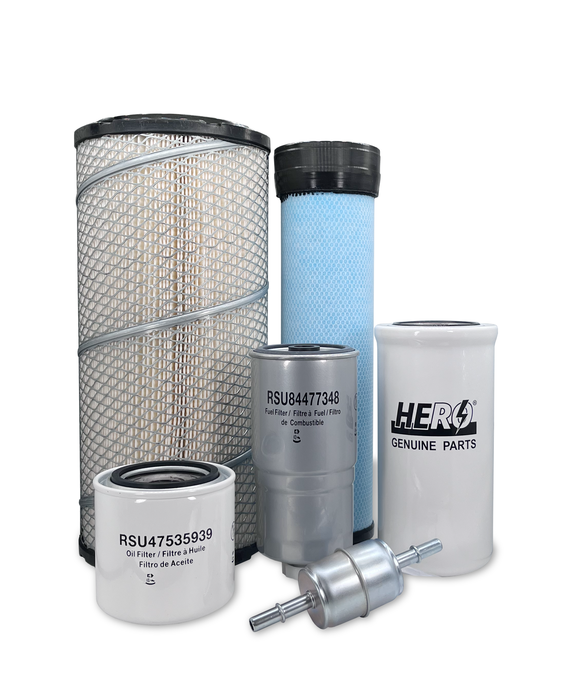 New Holland L185 Skid Steer Loader HERO® Maintenance Filter Kit - Air, Oil & Hydraulic Filters Replacement Set for Heavy-Duty Construction Equipment