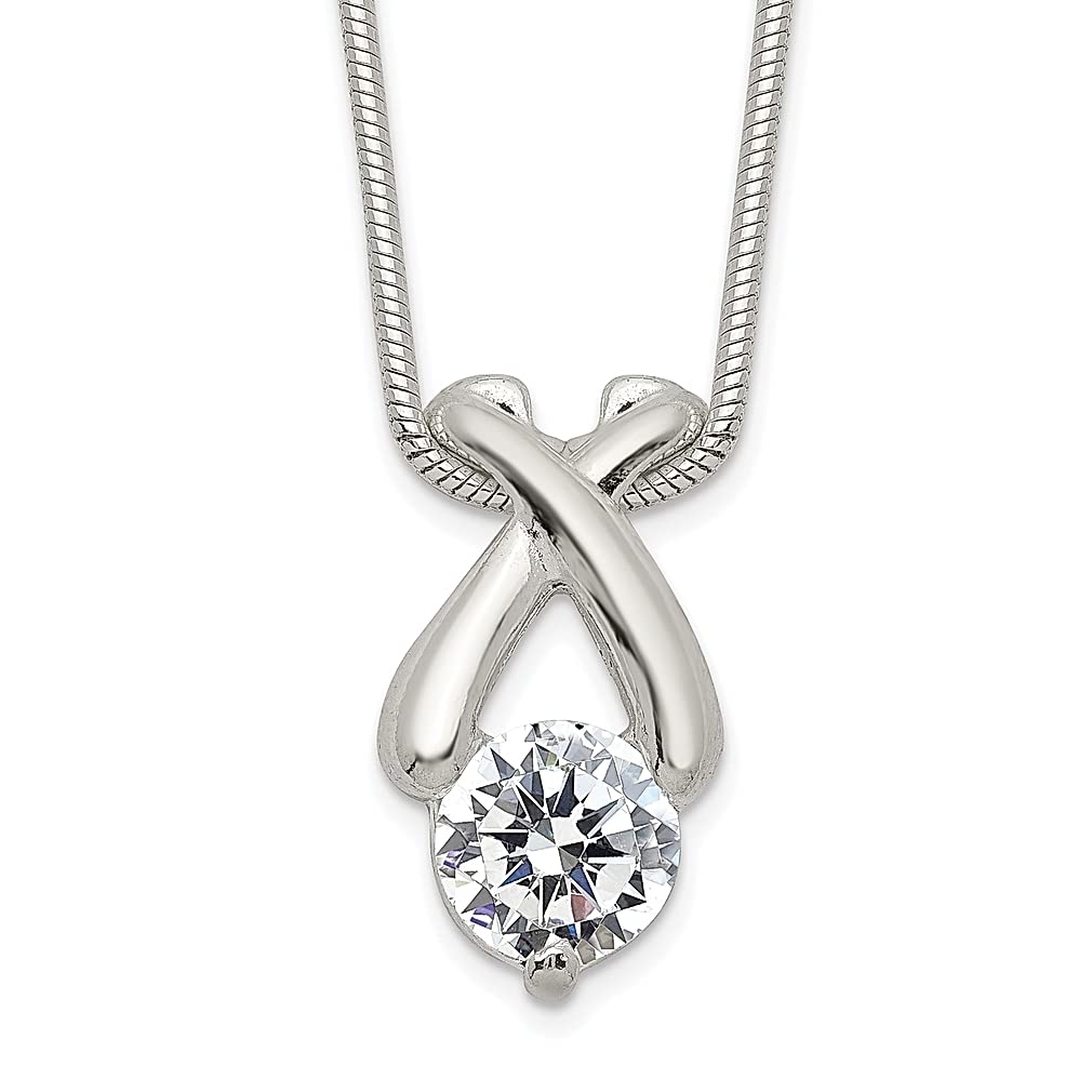 925 Sterling Silver Cubic Zirconia Pendant Necklace for Women - Elegant CZ Jewelry Gift for Her - Perfect for Anniversaries, Birthdays & Special Occasions