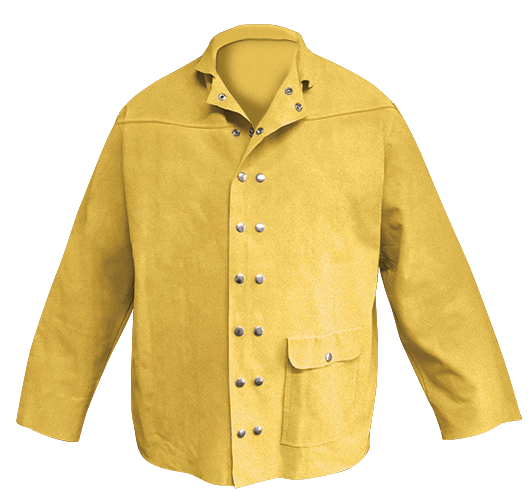 Armour Gold Leather Welding Jacket - Heavy Duty Flame Resistant Workwear for Metalworkers & Welders - Perfect for Industrial, Construction & DIY Projects
