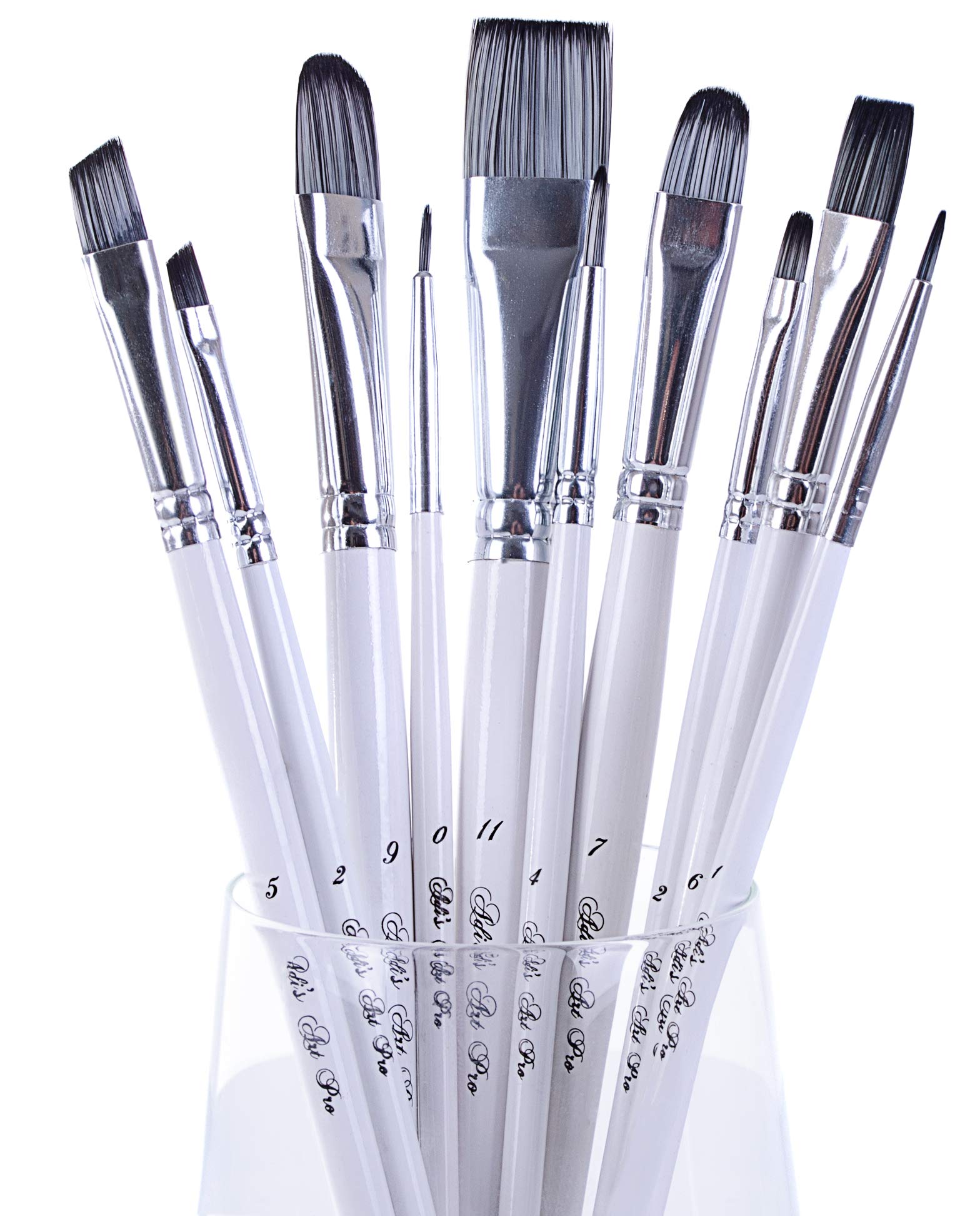 10-Piece Professional Acrylic Paint Brush Set for Artists - Oil, Face & Body Painting Brushes | Ideal for Canvas, Watercolor, Nail Art & DIY Crafts