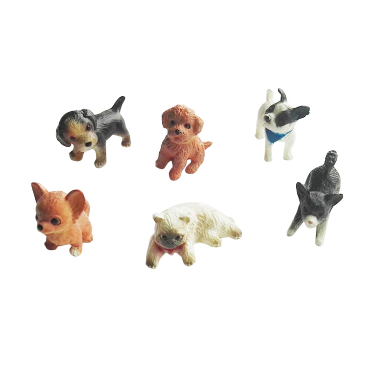6pcs Mini Cat Dog Figurines - Cute Animal Statues for Bonsai Pot Decor, Kids Toys & Pet Accessories | Perfect for Home Decor, Garden Ornaments & Gift Ideas
