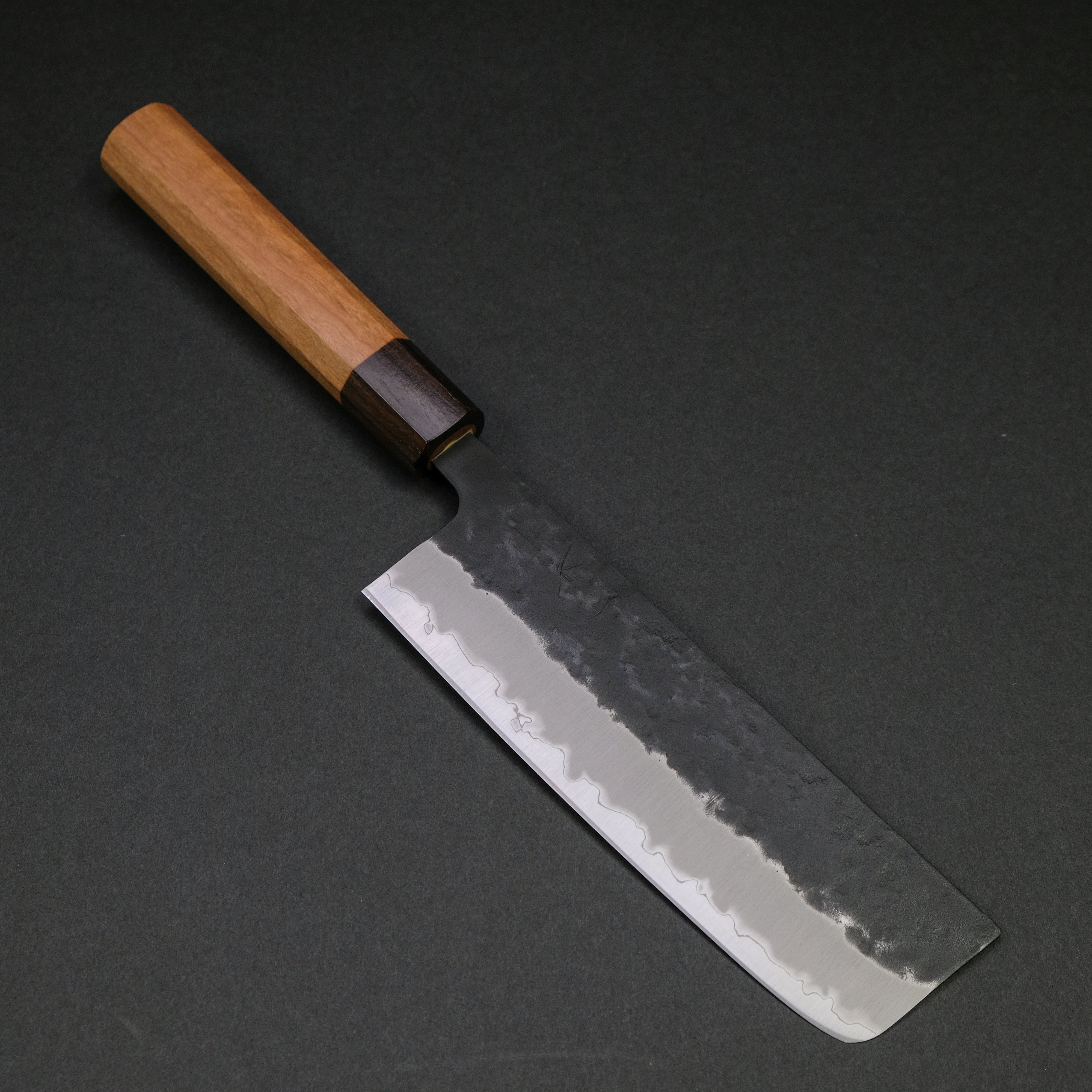 Hitohira Futana SB Kuro Nashiji Nakiri Knife 165mm - Japanese Chef Knife with Cherry Wood Handle - Perfect for Slicing Vegetables, Herbs & Precise Kitchen Tasks