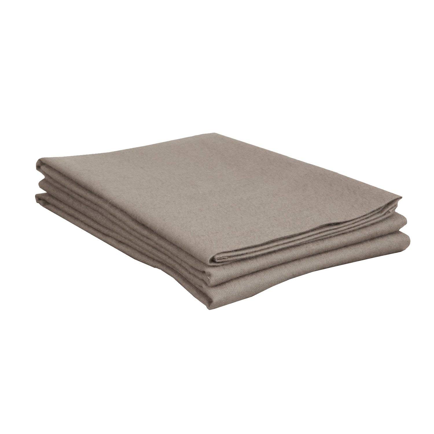 Premium 100% Egyptian Cotton King Size Flannel Pillowcases - Soft Luxury Solid Grey with Paisley Design for Bedroom & Guest Room Comfort