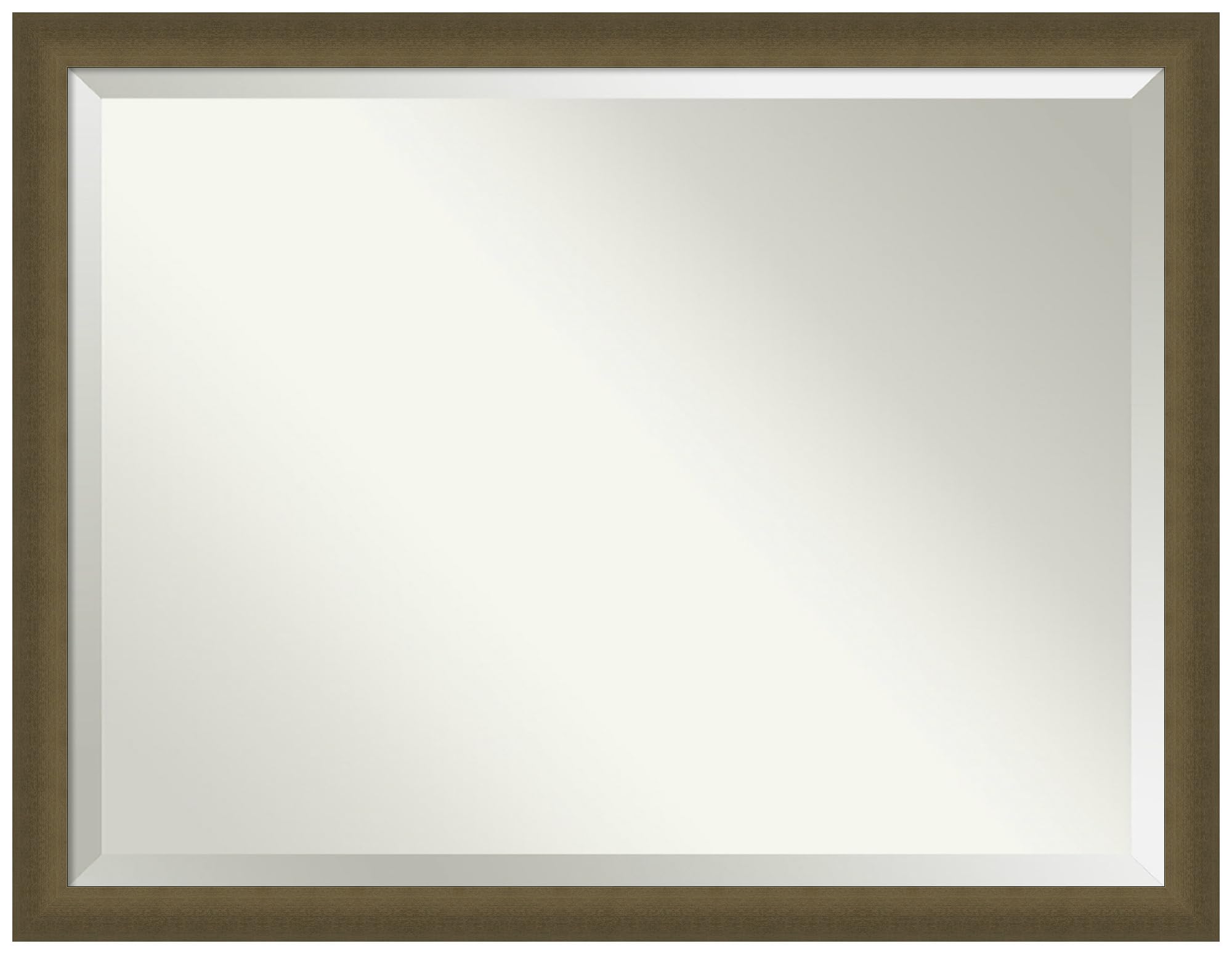 Amanti Art Bronze Wall Mirror 34x44 Inches - Modern Narrow Rectangle Bathroom Mirror with Contemporary Frame for Wall Decor - Hangs Horizontally & Vertically - Perfect for Living Room, Bathroom, Entryway & Bedroom Decor
