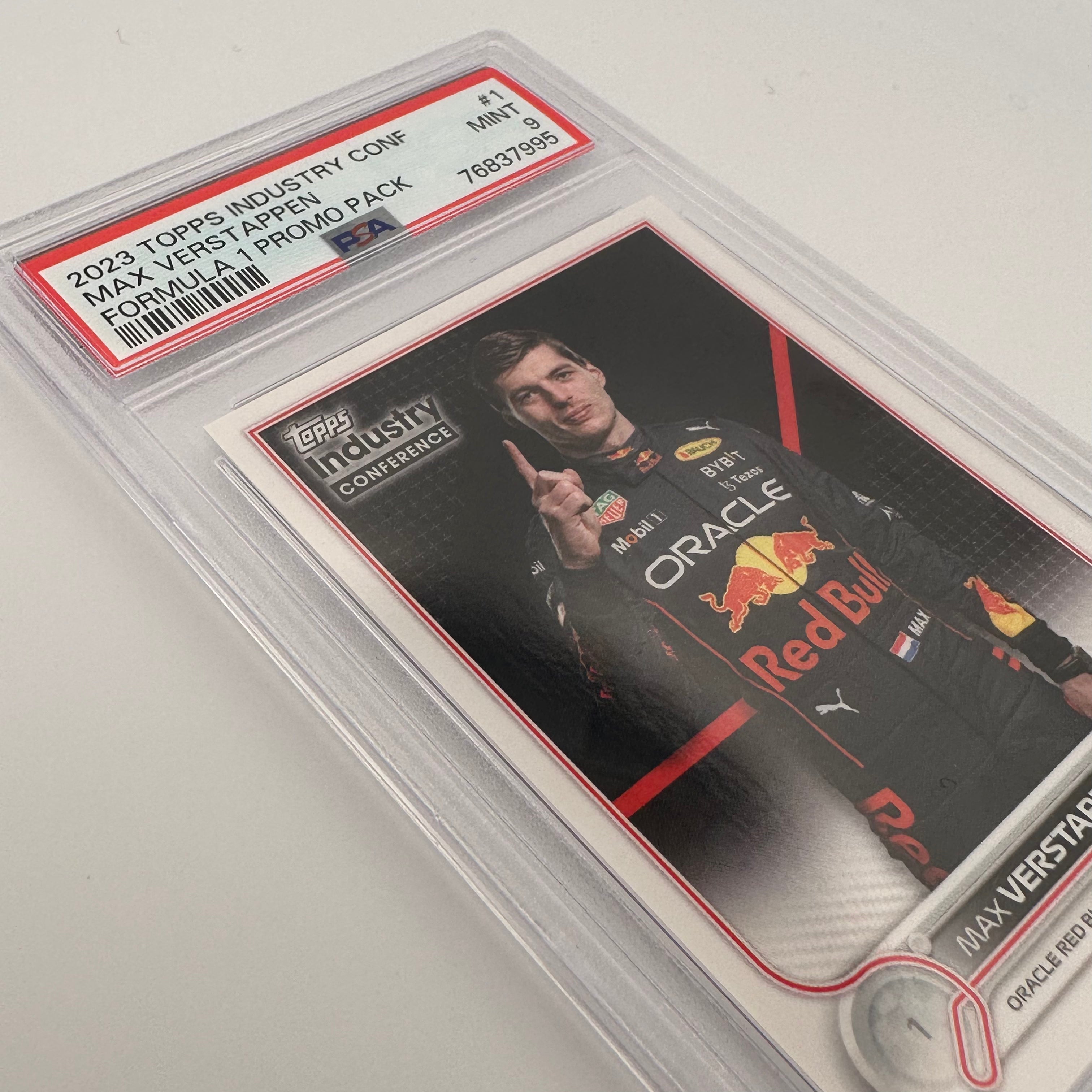 PSA 9 Graded MAX VERSTAPPEN #1 Industry Conference Promo Pack - Rare Trading Card for Collectors & F1 Racing Fans