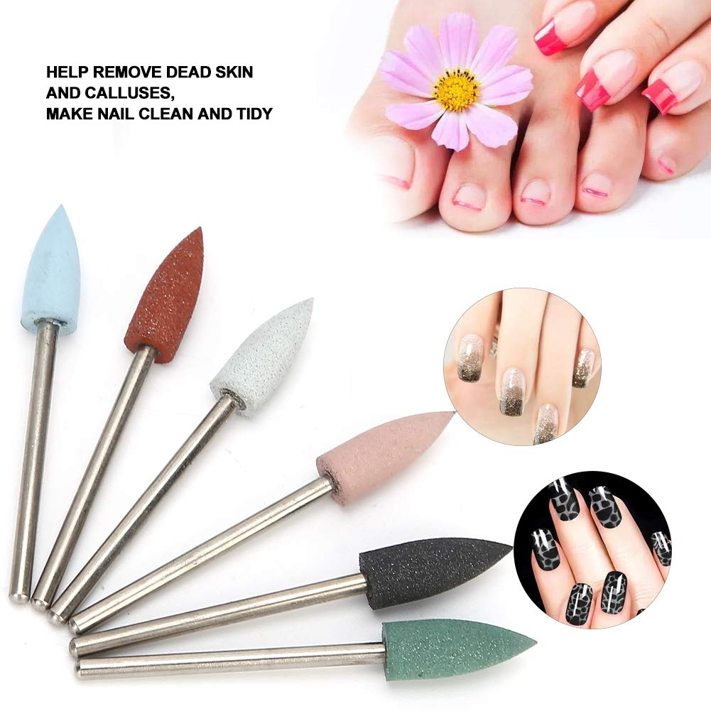 Professional 6-Piece Nail Drill Bit Set for Acrylic & Gel Nails - Sanding, Polishing & Dead Skin Removal - Manicure Pedicure Tools for Salon & Home Use (#11) - Perfect for Nail Art, Cuticle Care & DIY Beauty