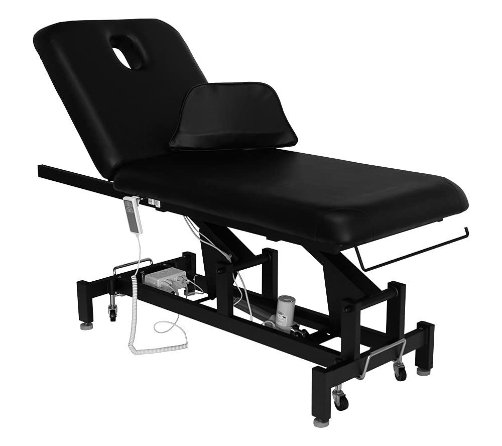 Professional Bliss Electric Spa Facial Treatment Table for Medical & Beauty Clinics - Adjustable Black Hydraulic Bed - Perfect for Facials, Massage & Skin Treatments