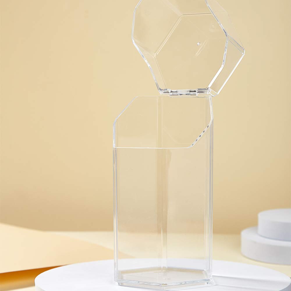 Clear Acrylic Makeup Brush Holder & Organizer - Dustproof Cosmetic Brush Storage Box for Professional Makeup Artists & Beauty Enthusiasts - Perfect for Vanity, Salon, and Travel Use