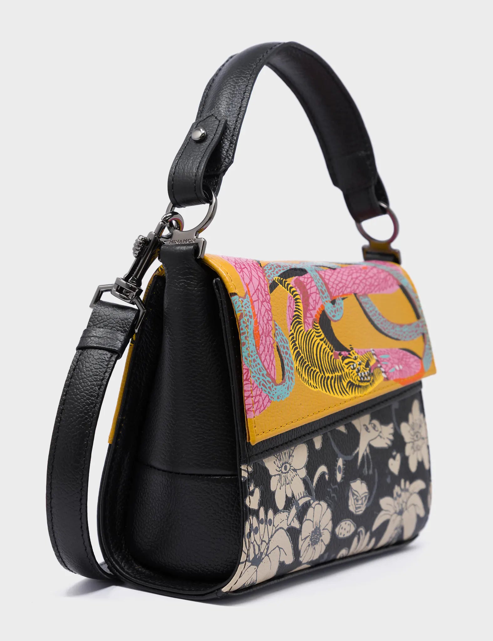 Anastasio Black Leather Micro Crossbody Handbag - Stylish & Compact for Everyday Use, Travel, and Date Nights