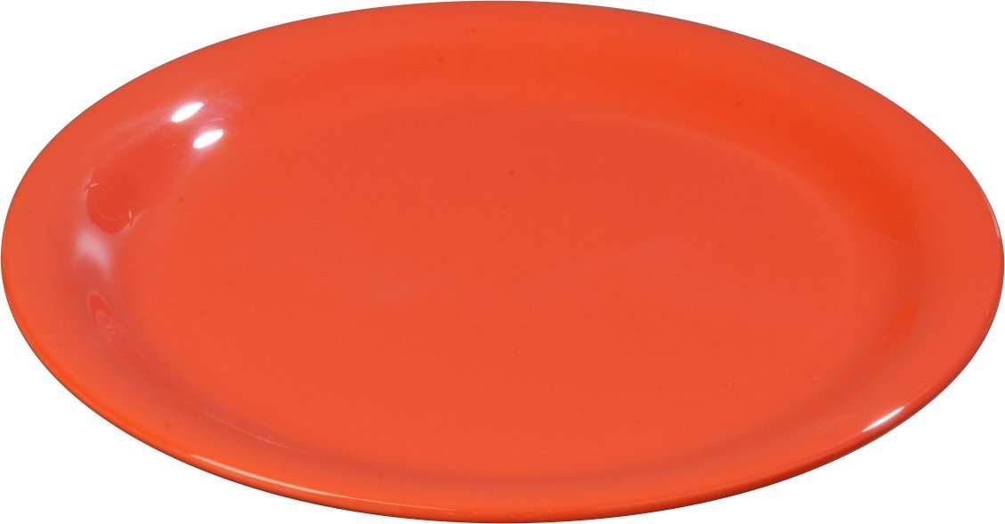 CFS 3300852 Sierrus Narrow Rim Melamine Pie Plates, 6.5 Inch, Sunset Orange (Pack of 48) - Durable & Stylish Dessert Plates for Parties, Bakeries & Catering Events