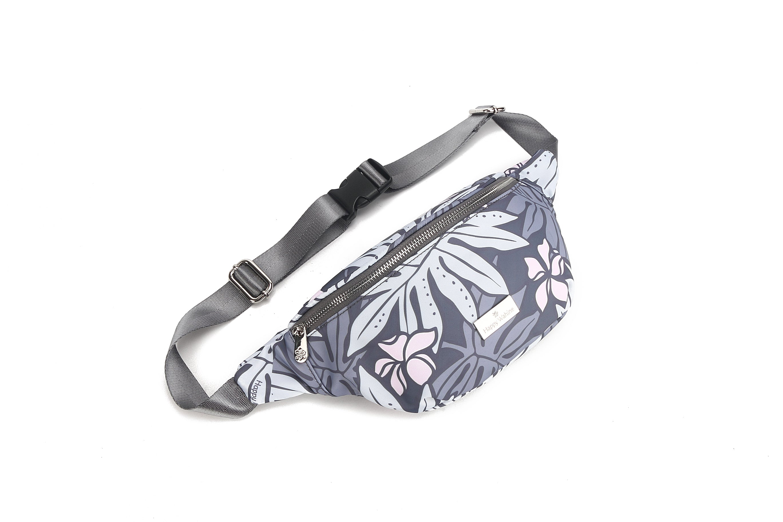 Ke'olu Laua'e Grey Belt Bag - Stylish & Comfortable Waist Pack for Travel, Hiking, and Everyday Use