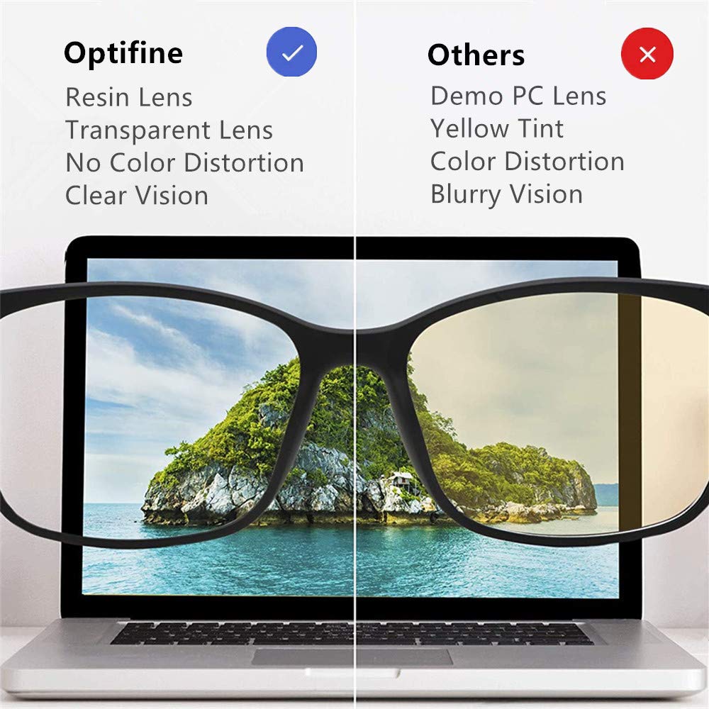 Blue Light Blocking Reading Glasses for Women & Men - Square Nerd Eyeglasses Frame with Anti-Glare Computer Readers - Perfect for Office Work, Gaming & Digital Screen Use