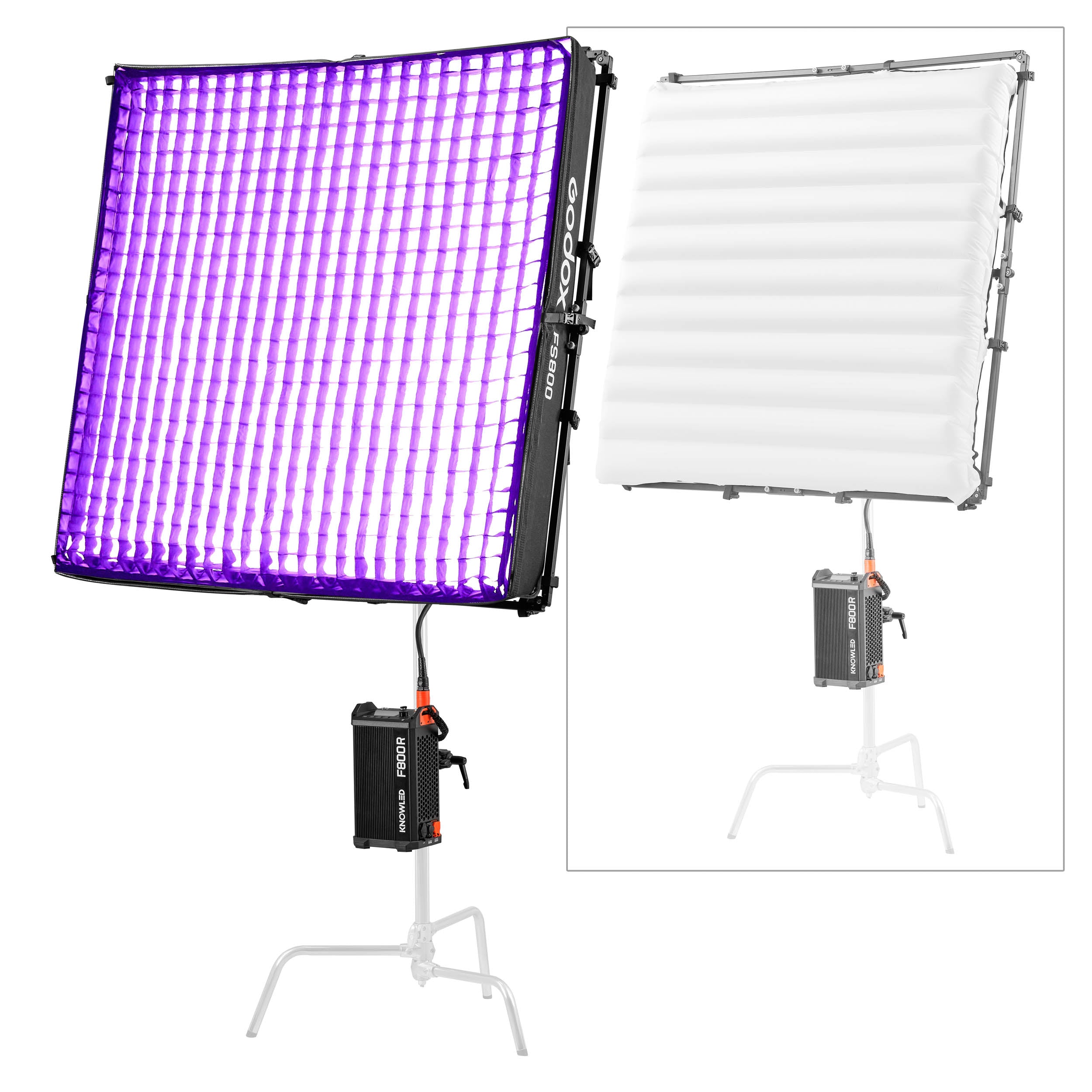 KNOWLED F800R K2 4x4ft IP54 Waterproof Flexible RGB LED Panel with Softbox Kit - Perfect for Studio Photography, Video Lighting, and Indoor/Outdoor Film Production